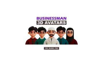 Geschäftsmann-Avatar 3D Icon Pack