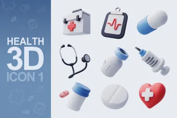 Gesundheit und Medizin 3D Icon Pack