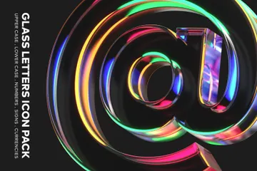Glass Letters 3D Icon Pack