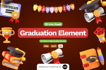 Graduación 3D Icon Pack