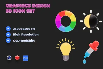 Graphic Design 3D Icon Pack