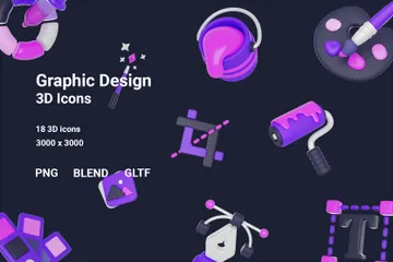 Graphic Design 3D Icon Pack