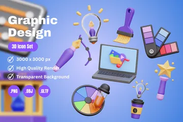 Graphic Design 3D Icon Pack