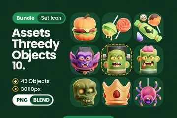 ハロウィーンのオブジェクト 3D Iconパック