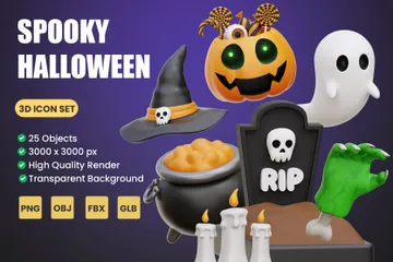Halloween espeluznante Paquete de Icon 3D