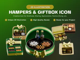 Hampers & Giftbox 3D Icon Pack