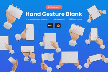 Hand Holding Mockup 3D Icon Pack