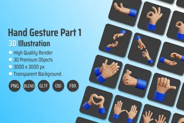 Hand Gesture Part 1 3D Icon Pack