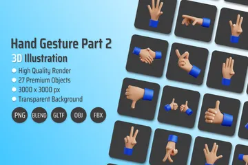Hand Gesture Part 2 3D Icon Pack