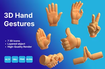 Hand Gestures 3D Icon Pack