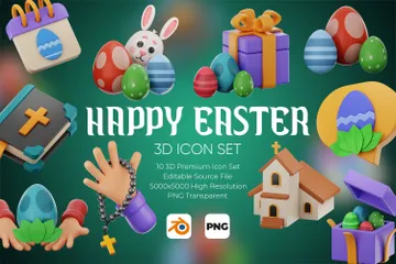 Happy Easter 3D Icon Pack