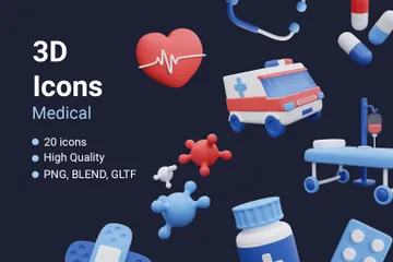 Healthcare And Medical 3D Icon Pack