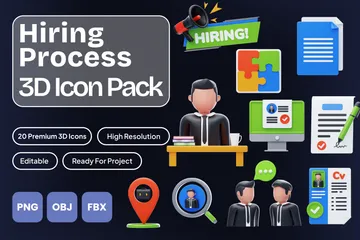 Hiring Process 3D Icon Pack