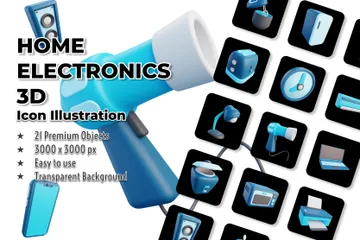 Home Electronics 3D Icon Pack