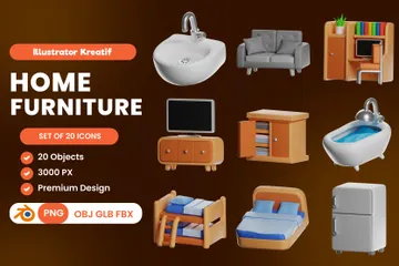 Home Furniture 3D Icon Pack