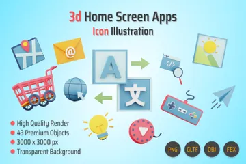 ホーム画面アプリ 3D Iconパック