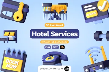 Hotel Service 3D Icon Pack