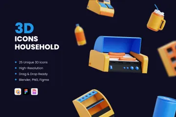 Household 3D Icon Pack