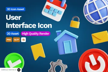 Ícones da interface do usuário 3D Icon Pack