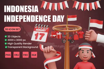 Indonesia Independence Day 3D Icon Pack