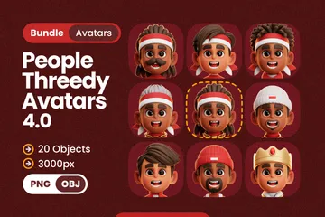 Indonesian Independence People Avatars 3D Icon Pack