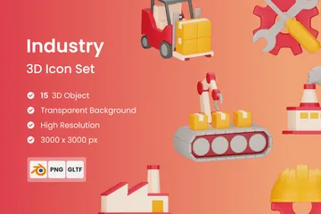 Industry 3D Icon Pack