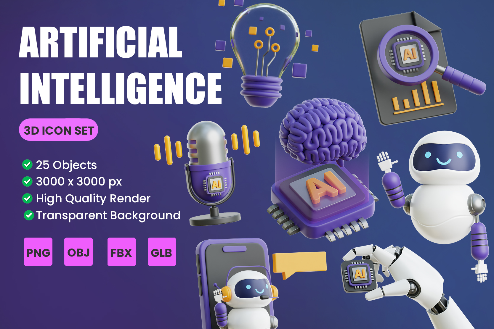 Inteligencia Artificial 3D Icon Pack - 25 Free Download Tecnología ...