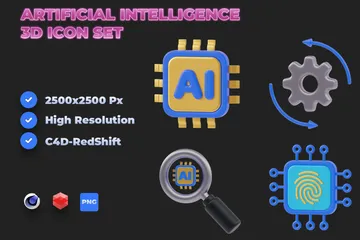 Intelligence artificielle Pack 3D Icon