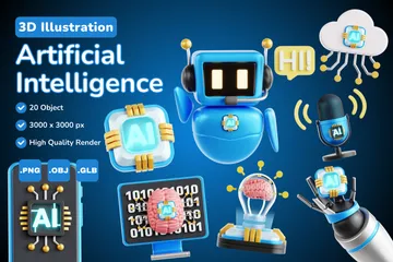 Intelligence artificielle Pack 3D Icon