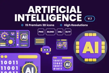 Intelligence artificielle Vol 1 3D Icon Pack