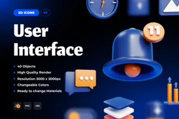 Interface de usuário 3D Icon Pack