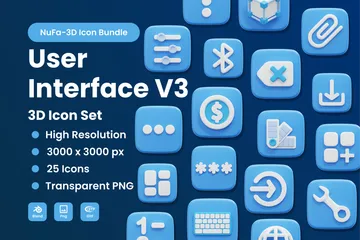 Interface utilisateur V3 3D Icon Pack