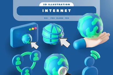 Internet Pacote de Icon 3D