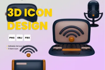 Internet de la pensée Pack 3D Icon