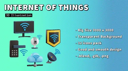 Internet des objets Pack 3D Icon