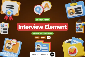 Interview 3D Icon Pack