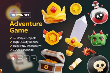 Jeu d'aventure 3D Icon Pack