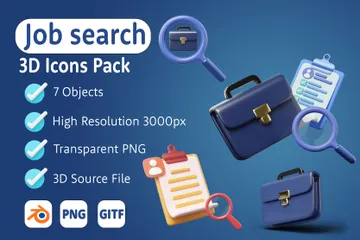 Job Search 3D Icon Pack