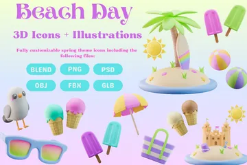 Jour de plage 3D Icon Pack