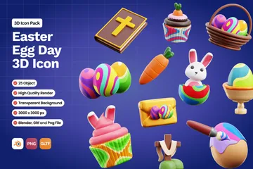 Journée des œufs de Pâques Pack 3D Icon