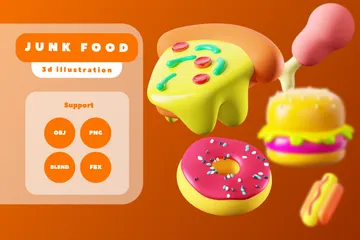 Junk Food 3D Icon Pack