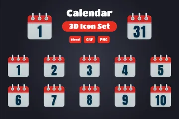Free Kalender 3D Icon Pack