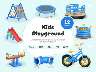 Kinderspielplatz 3D Icon Pack