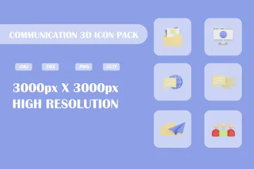 Kommunikation 3D Icon Pack