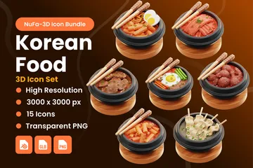 Korean Food 3D Icon Pack