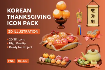 Korean Thanksgiving 3D Icon Pack