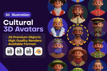 Kultureller Avatar 3D Icon Pack