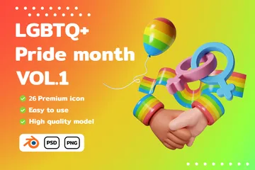 LGBTQ+ 3D Icon 팩
