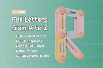 Free LETTERS 3D Icon Pack