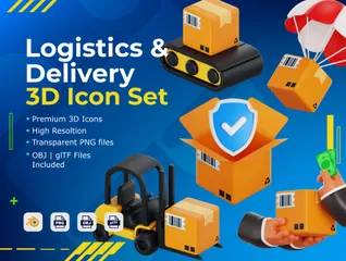 Logistics And Delivery 3D Icon Pack